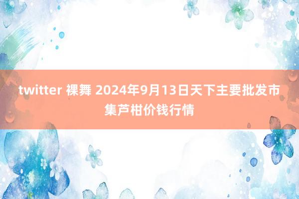 twitter 裸舞 2024年9月13日天下主要批发市集芦柑价钱行情