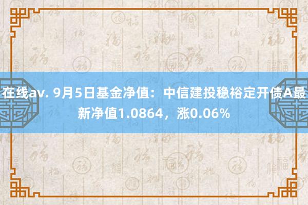 在线av. 9月5日基金净值：中信建投稳裕定开债A最新净值1.0864，涨0.06%