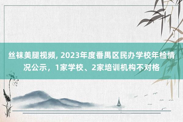 丝袜美腿视频, 2023年度番禺区民办学校年检情况公示，1家学校、2家培训机构不对格