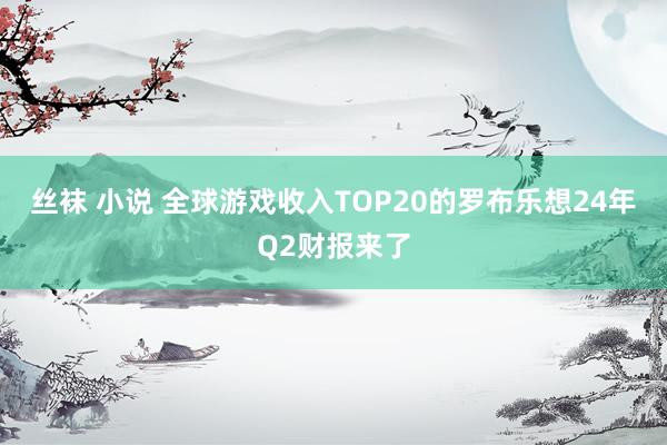 丝袜 小说 全球游戏收入TOP20的罗布乐想24年Q2财报来了