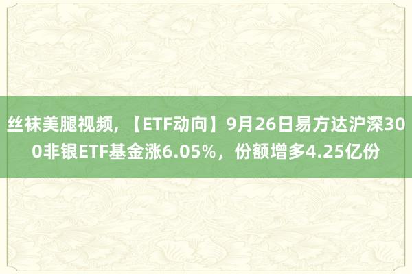 丝袜美腿视频， 【ETF动向】9月26日易方达沪深300非银ETF基金涨6.05%，份额增多4.25亿份