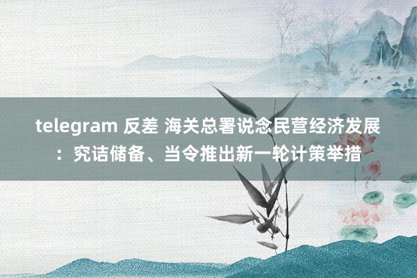 telegram 反差 海关总署说念民营经济发展：究诘储备、当令推出新一轮计策举措