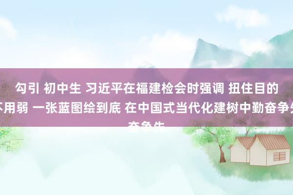 勾引 初中生 习近平在福建检会时强调 扭住目的不用弱 一张蓝图绘到底 在中国式当代化建树中勤奋争先