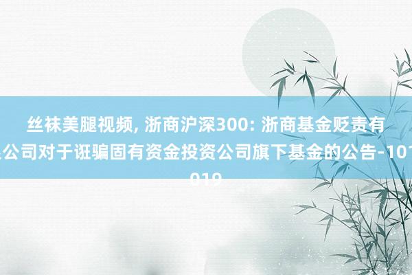 丝袜美腿视频, 浙商沪深300: 浙商基金贬责有限公司对于诳骗固有资金投资公司旗下基金的公告-1019