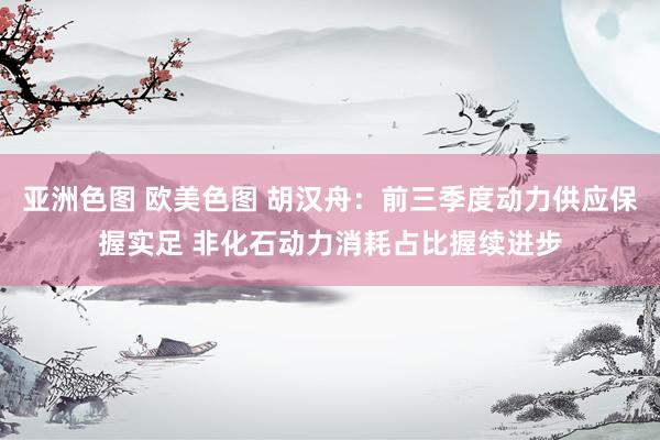 亚洲色图 欧美色图 胡汉舟：前三季度动力供应保握实足 非化石动力消耗占比握续进步