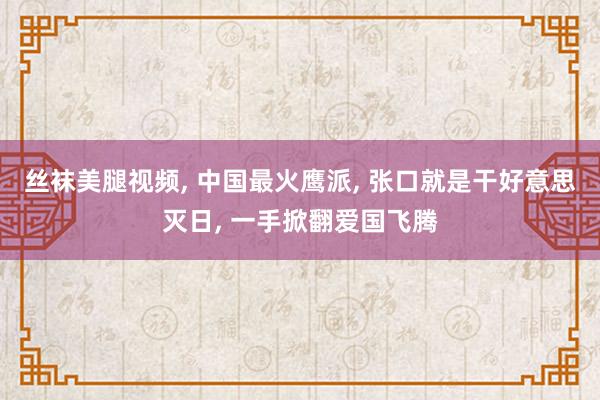 丝袜美腿视频, 中国最火鹰派, 张口就是干好意思灭日, 一手掀翻爱国飞腾