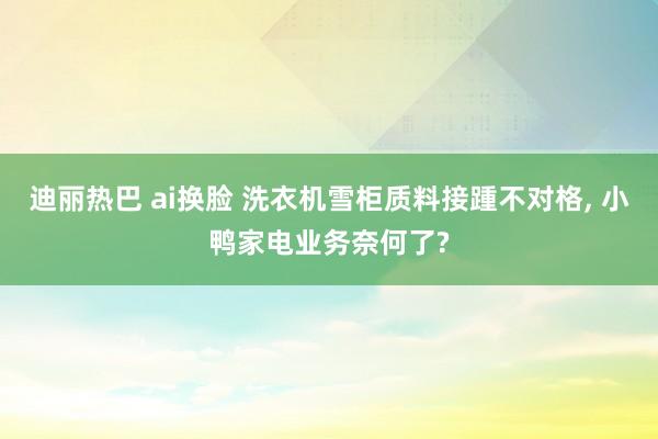 迪丽热巴 ai换脸 洗衣机雪柜质料接踵不对格， 小鸭家电业务奈何了?