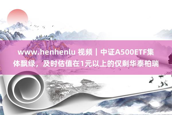 www.henhenlu 视频｜中证A500ETF集体飘绿，及时估值在1元以上的仅剩华泰柏瑞