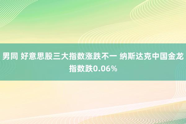 男同 好意思股三大指数涨跌不一 纳斯达克中国金龙指数跌0.06%