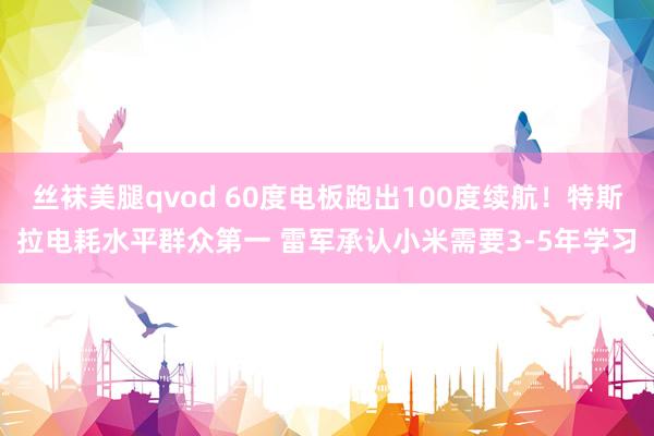 丝袜美腿qvod 60度电板跑出100度续航！特斯拉电耗水平群众第一 雷军承认小米需要3-5年学习