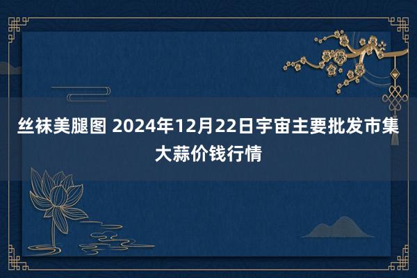 丝袜美腿图 2024年12月22日宇宙主要批发市集大蒜价钱行情