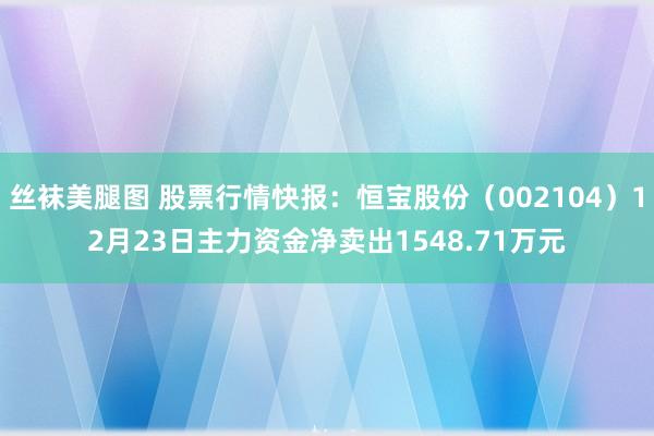 丝袜美腿图 股票行情快报：恒宝股份（002104）12月23日主力资金净卖出1548.71万元