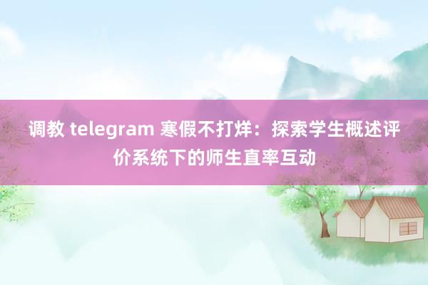 调教 telegram 寒假不打烊：探索学生概述评价系统下的师生直率互动