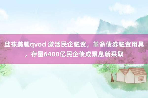 丝袜美腿qvod 激活民企融资，革命债券融资用具，存量6400亿民企债成票息新采取